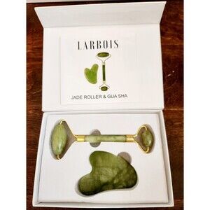 Larbois NEW Jade Gua Sha Board Beauty Facial Roller Set Natural Face Neck